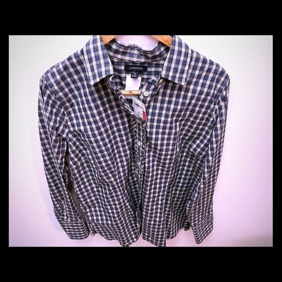 LANDS ‘END Button Down Blouse - Picture 1 of 9